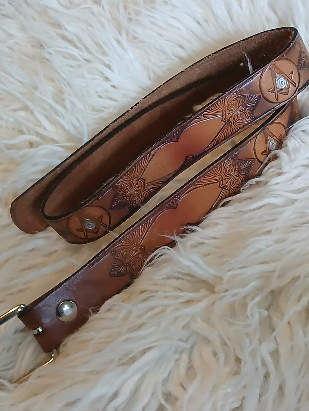 Masonic Leather Belt